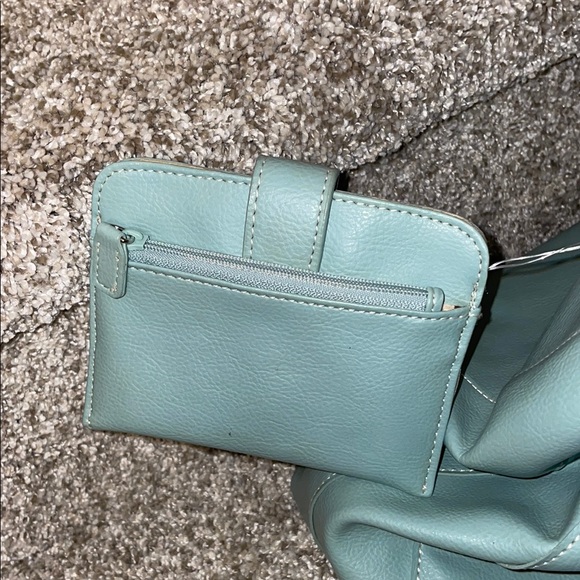 Nine West Light Blue Tote Bag with matching wallet and keychain - Picture 4 of 4